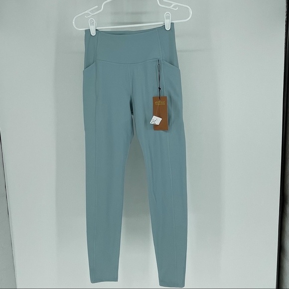 GIRLFRIEND COLLECTIVE HIGH RISE POCKET LEGGINGS SKY BLUE  LARGE AND EXTRA LARGE - Picture 3 of 9